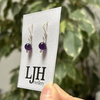 Sterling Silver Amethyst Handmade Bead Earrings