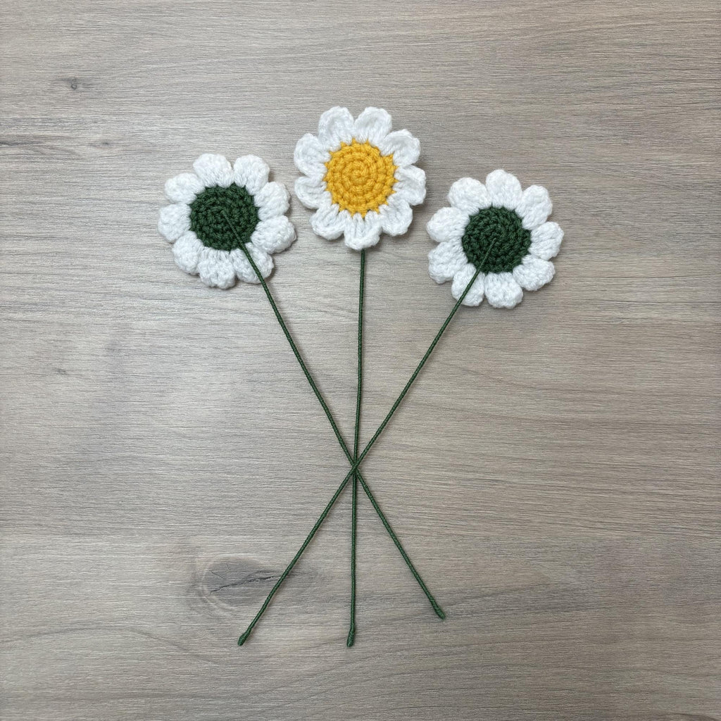 Crochet Faux Daisy Stems