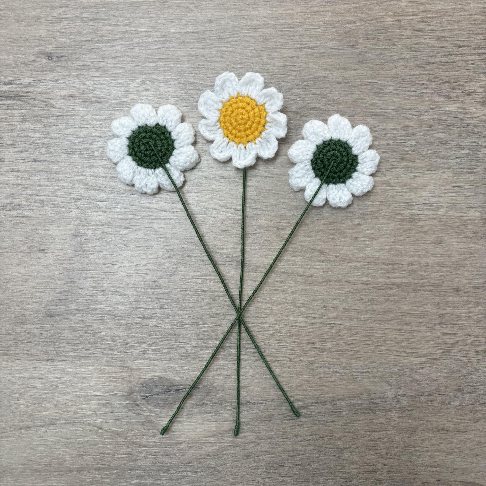 Crochet Faux Daisy Stems