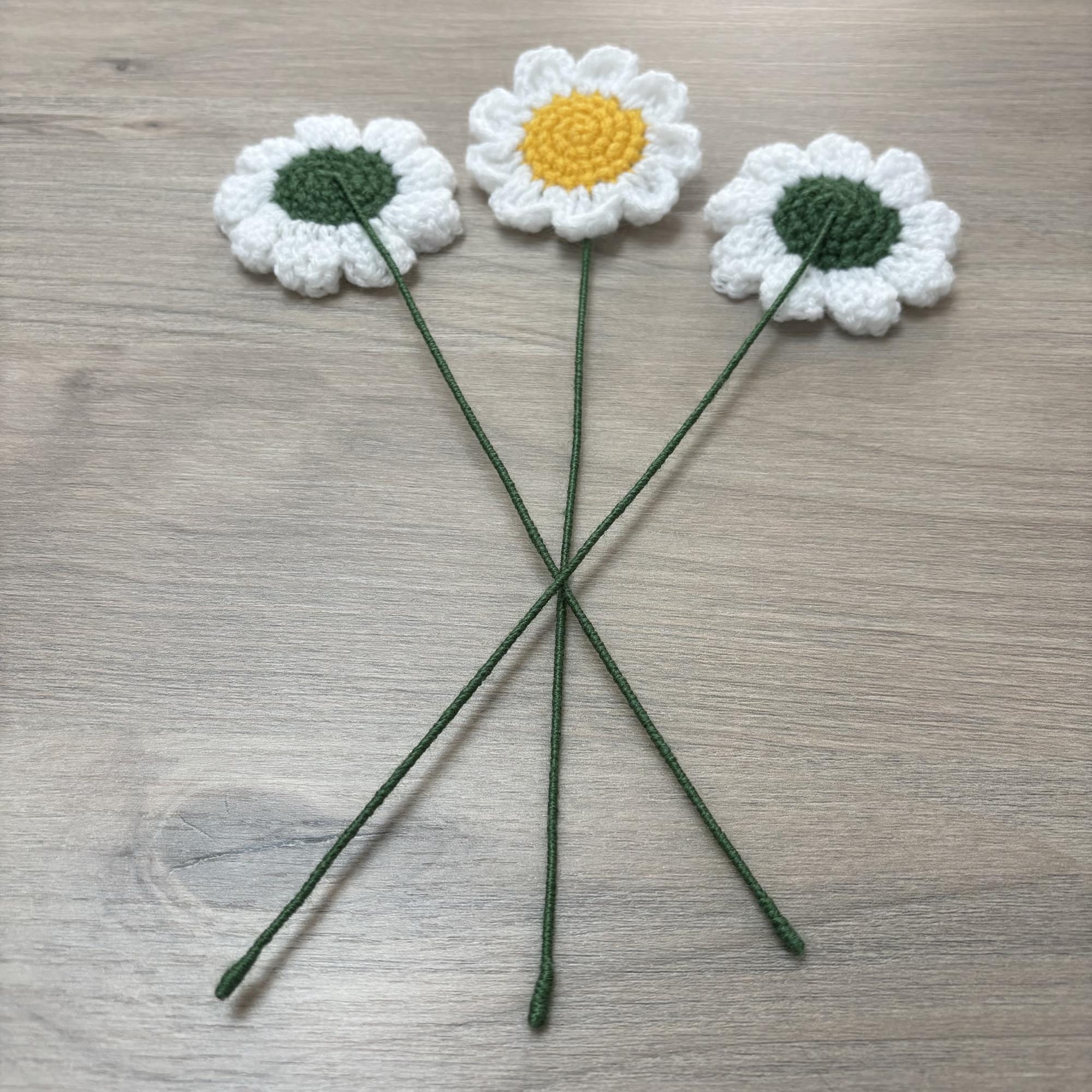 Crochet Faux Daisy Stems