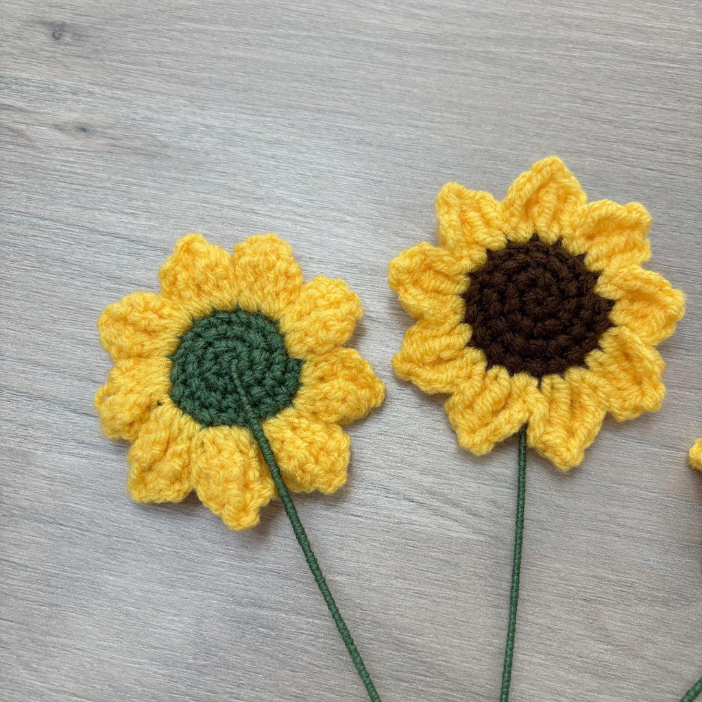 Crochet Faux Sunflower Stems