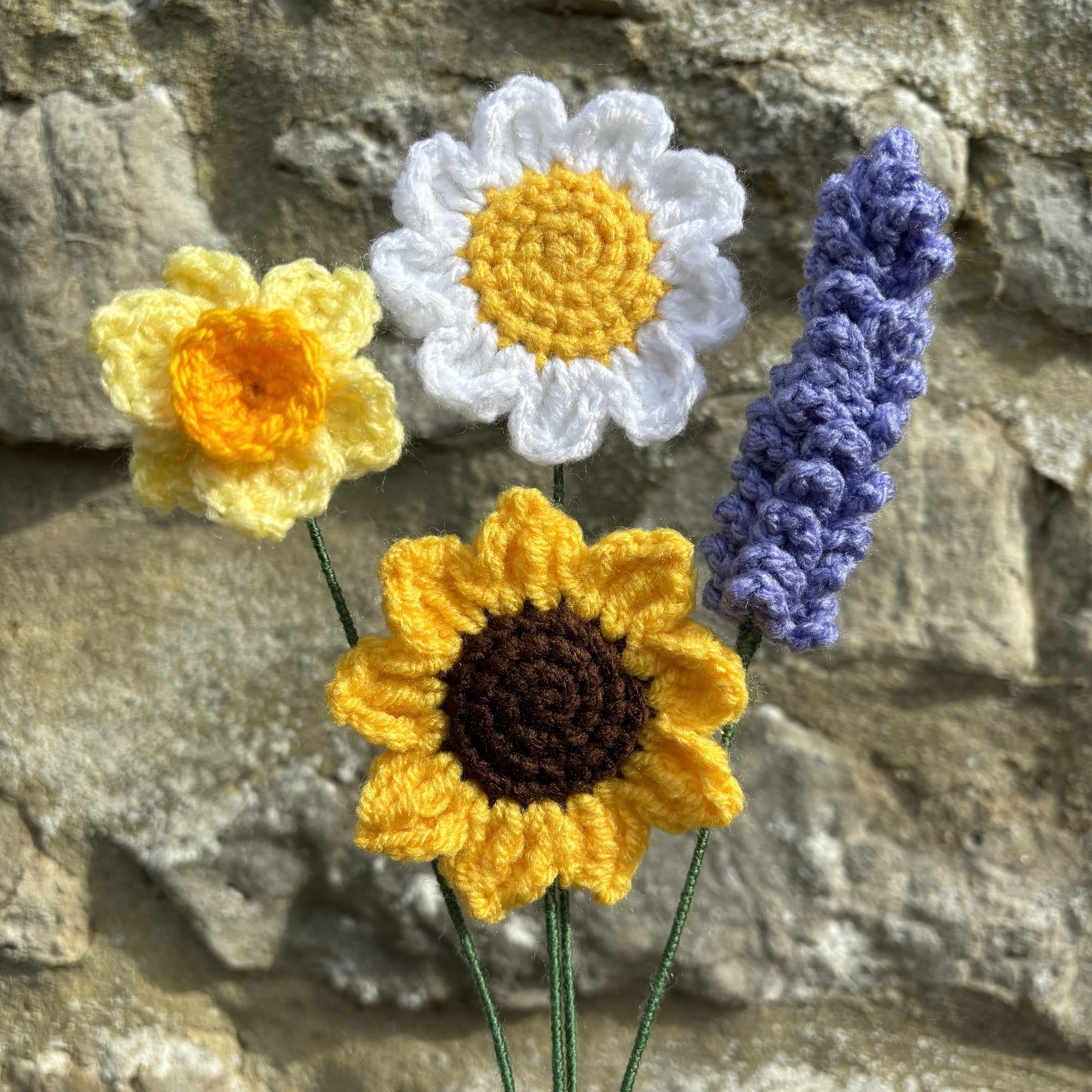 Crochet Faux Daisy Stems