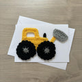 Crochet Yellow Digger 100% Recycled Greetings Card A6