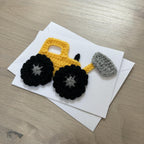 Crochet Yellow Digger 100% Recycled Greetings Card A6