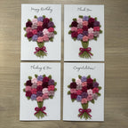 Crochet Floral Happy Birthday Card - Personalisation Optional