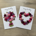 Crochet Floral Happy Birthday Card - Personalisation Optional