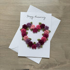 Crochet Floral Anniversary Card - Personalisation Optional