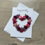 Crochet Floral Happy Birthday Card - Personalisation Optional