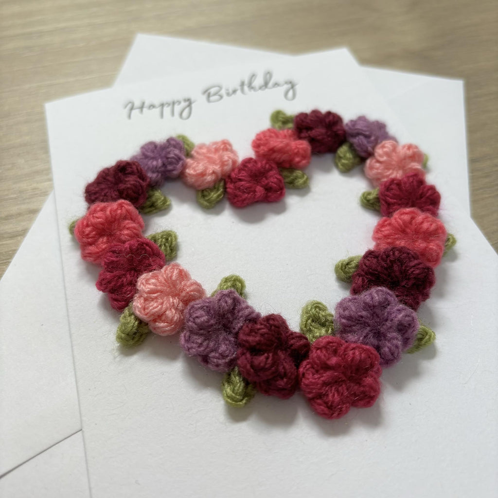Crochet Floral Congratulations Card - Personalisation Optional