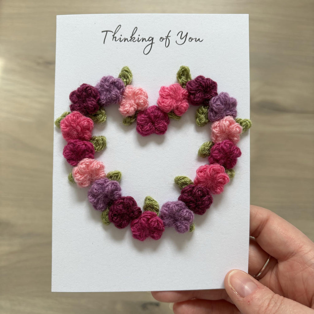 Crochet Floral Thank You Card - Personalisation Optional