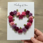 Crochet Floral Thinking of You Card - Personalisation Optional
