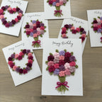 Crochet Floral Happy Birthday Card - Personalisation Optional