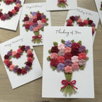 Crochet Floral Thinking of You Card - Personalisation Optional