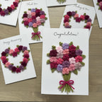 Crochet Floral Congratulations Card - Personalisation Optional