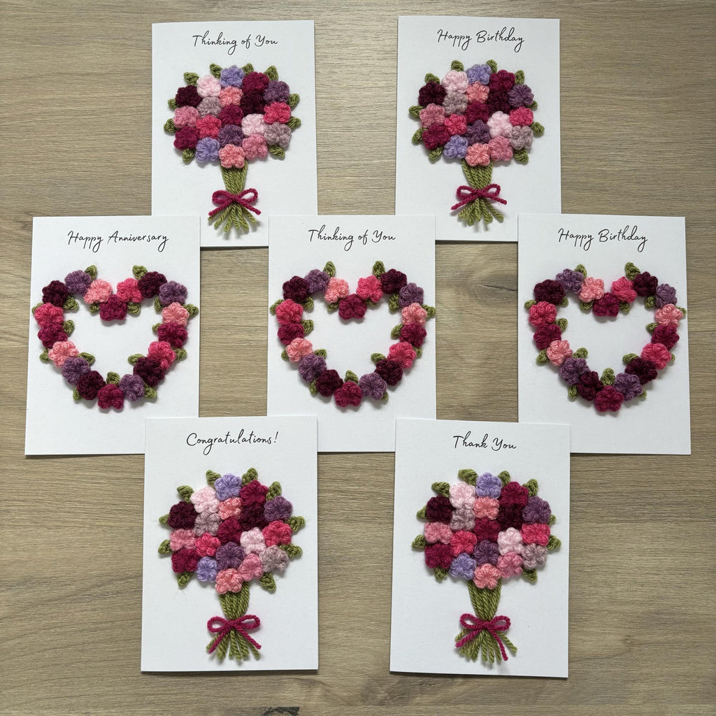 Crochet Floral Thank You Card - Personalisation Optional