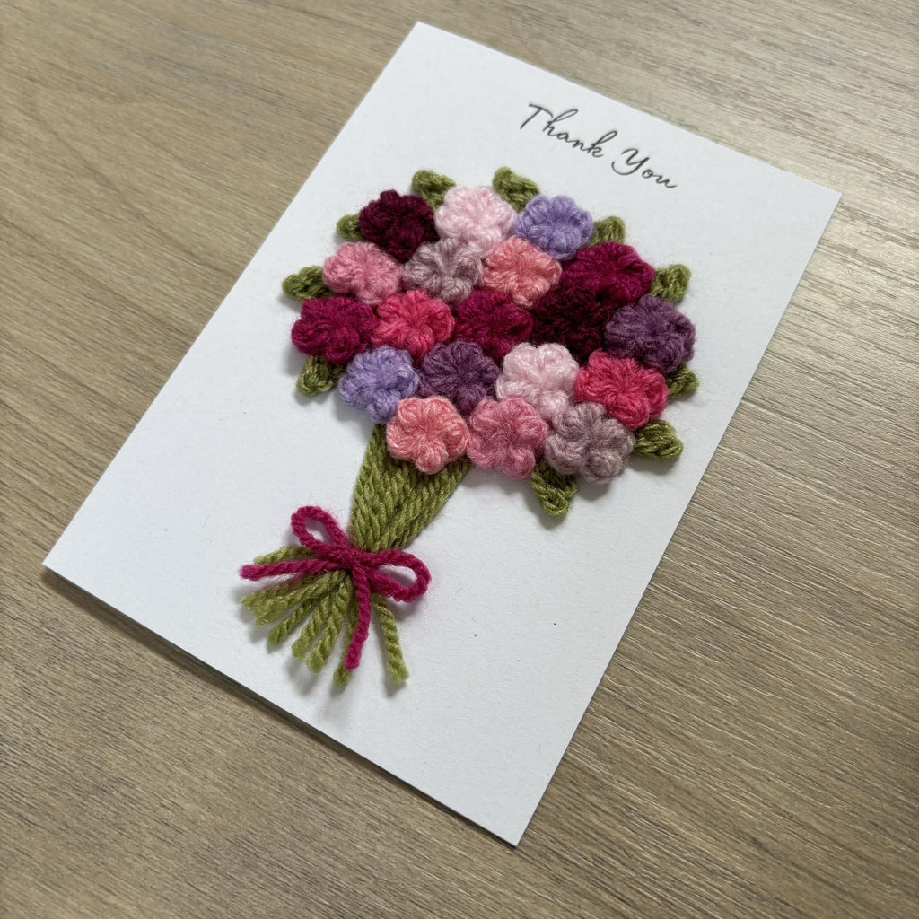 Crochet Floral Thank You Card - Personalisation Optional