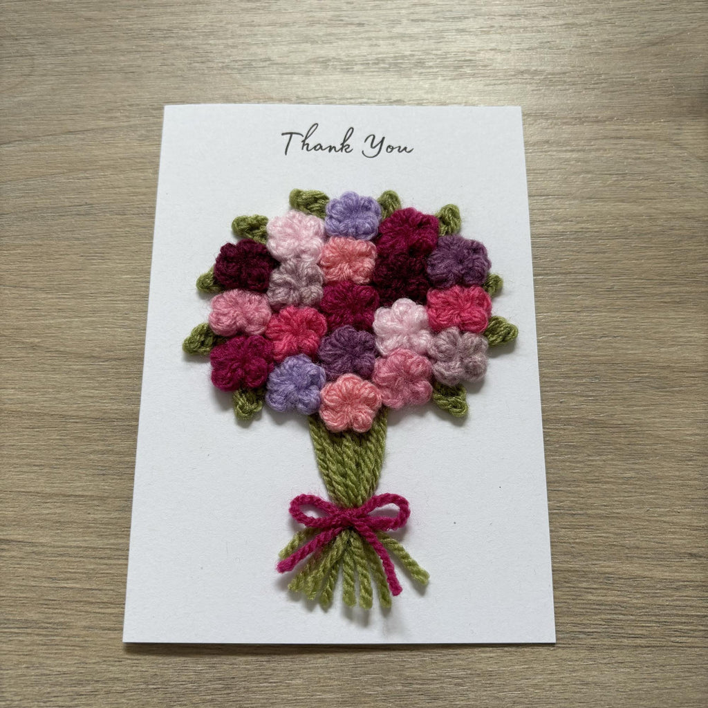 Crochet Floral Thank You Card - Personalisation Optional