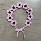 Crochet Pink Flower Hairband