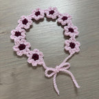 Crochet Pink Flower Hairband