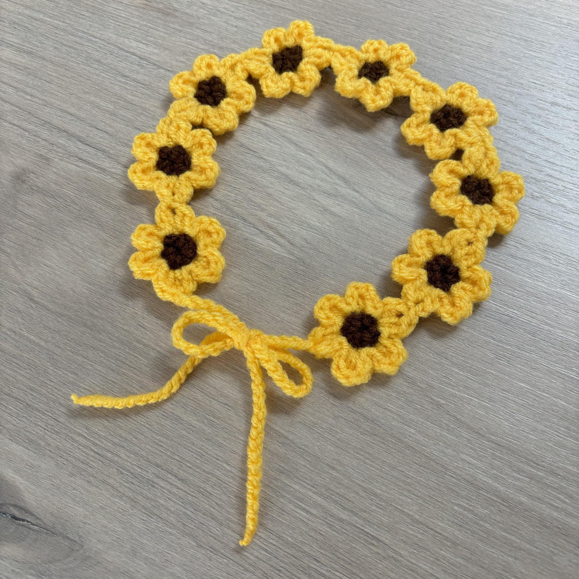 Crochet Sunflower Hairband