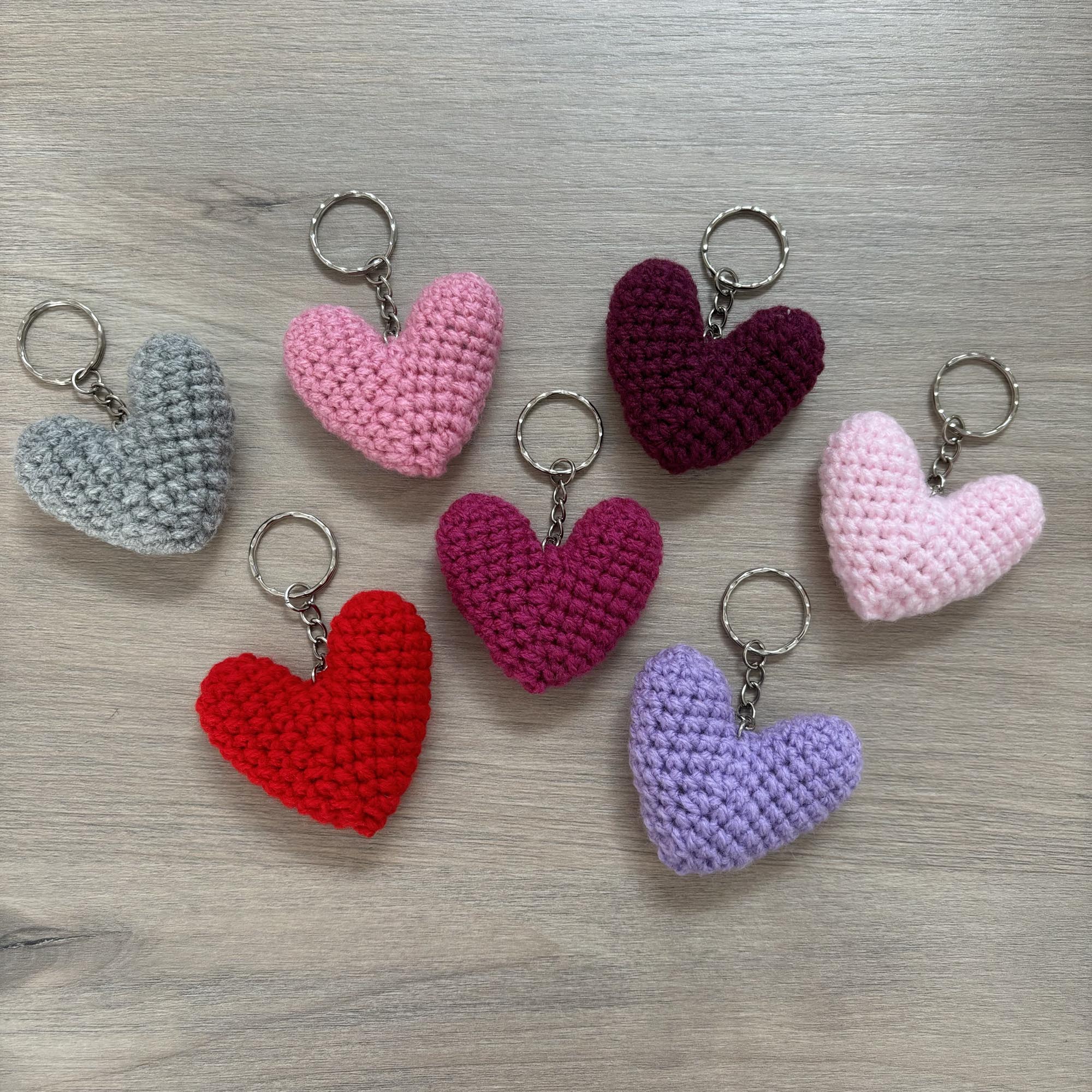 Crochet Heart Keyring