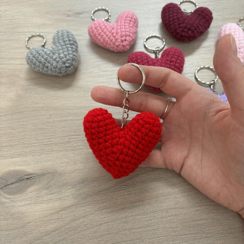 Crochet Heart Keyring