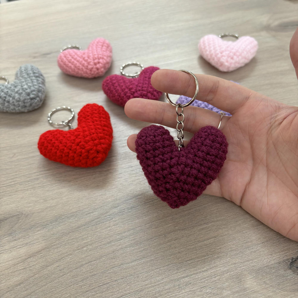 Crochet Heart Keyring