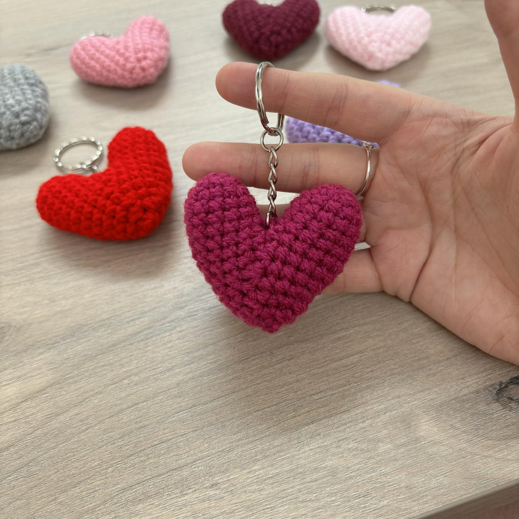 Crochet Heart Keyring