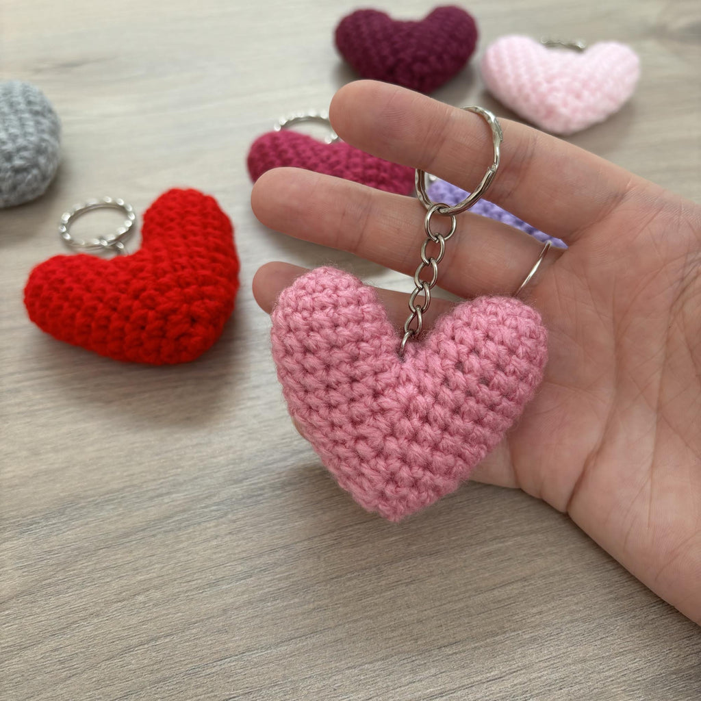 Crochet Heart Keyring