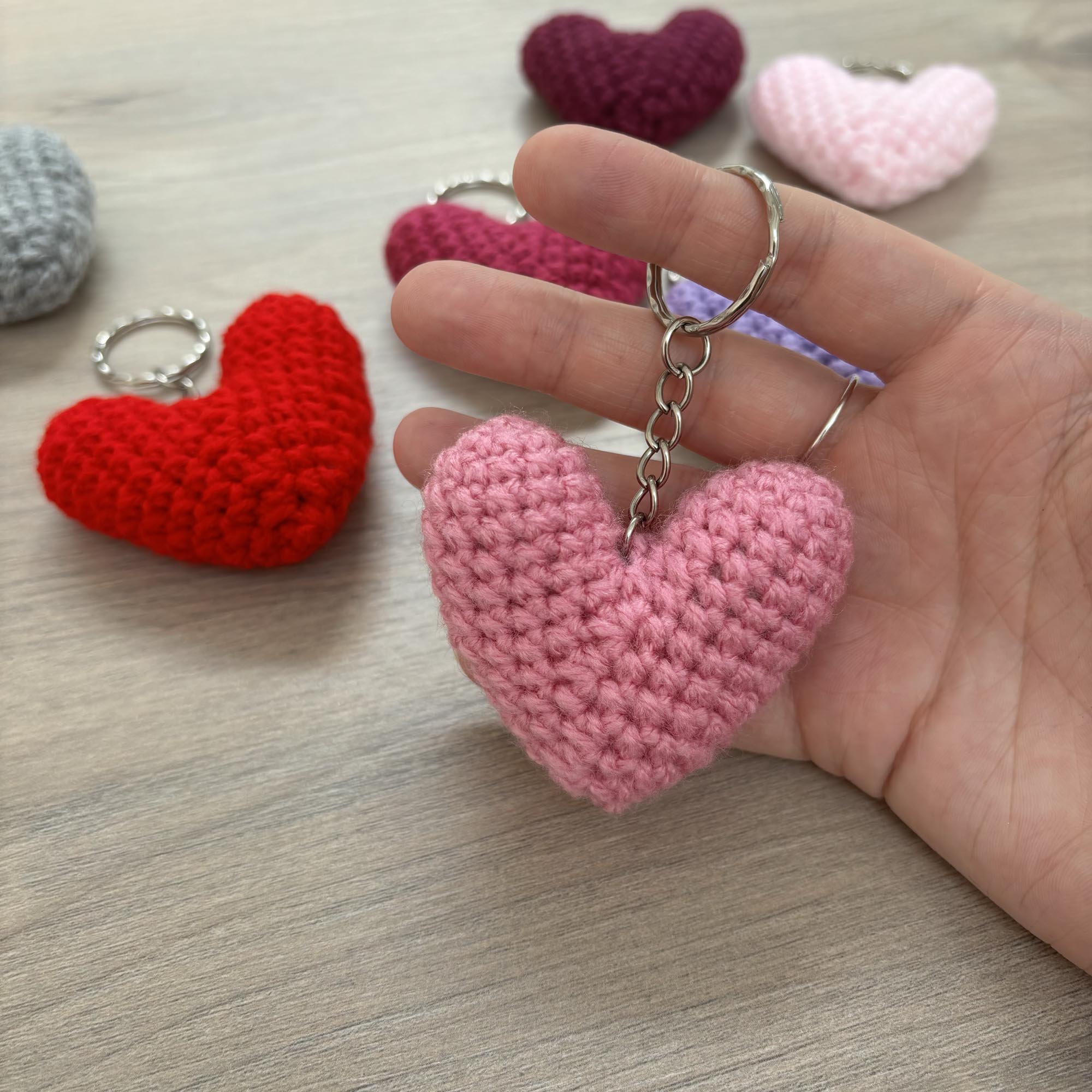 Crochet Heart Keyring