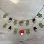 Crochet Acorn, Toadstool and Leaf Bunting