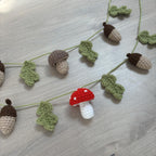 Crochet Acorn, Toadstool and Leaf Bunting