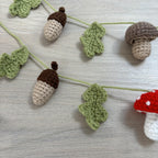 Crochet Acorn, Toadstool and Leaf Bunting