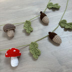 Crochet Acorn, Toadstool and Leaf Bunting