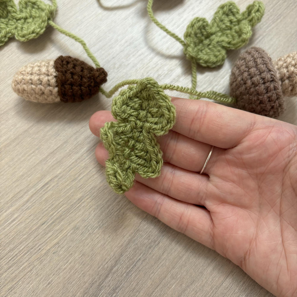 Crochet Acorn, Toadstool and Leaf Bunting