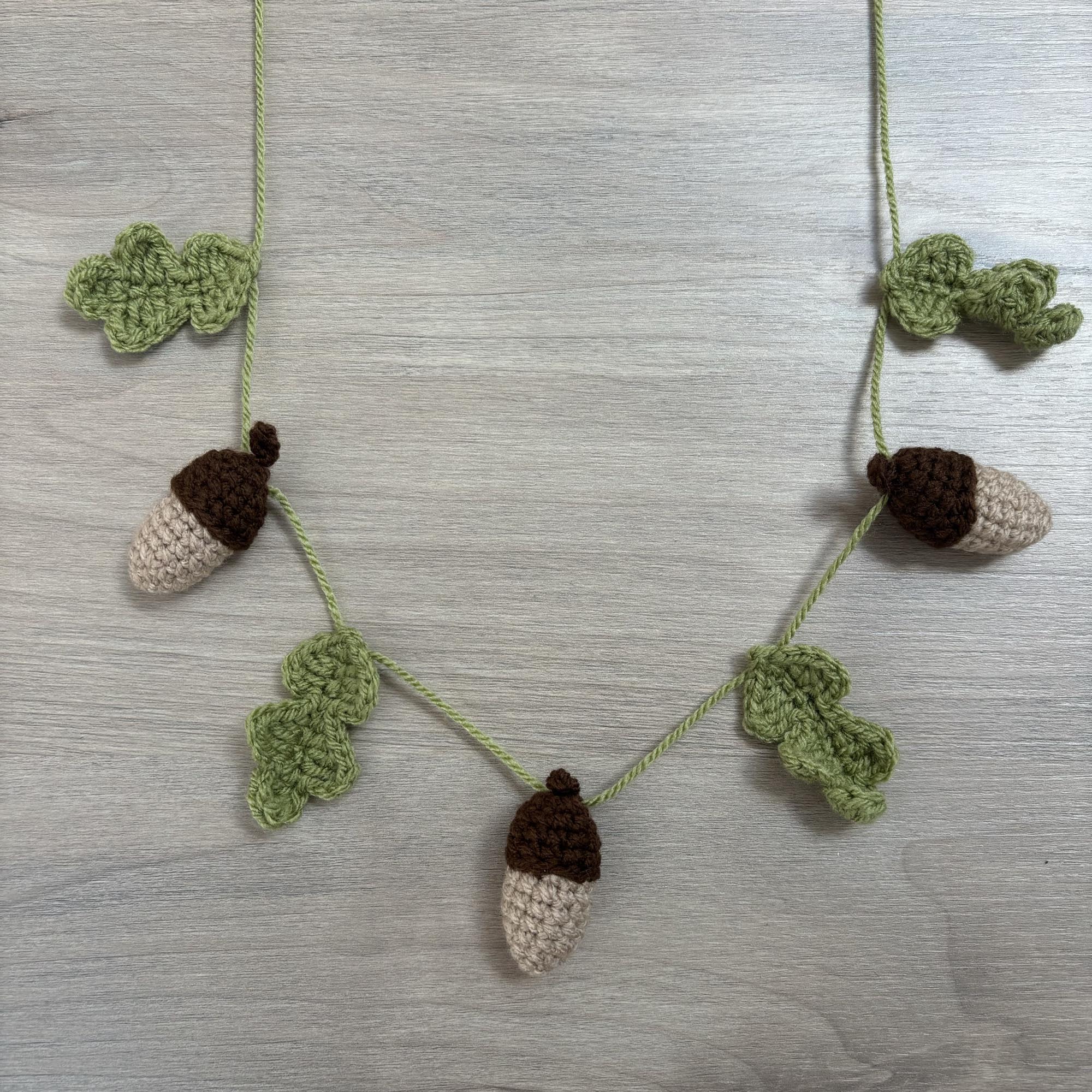 Crochet Acorn and Leaf Bunting
