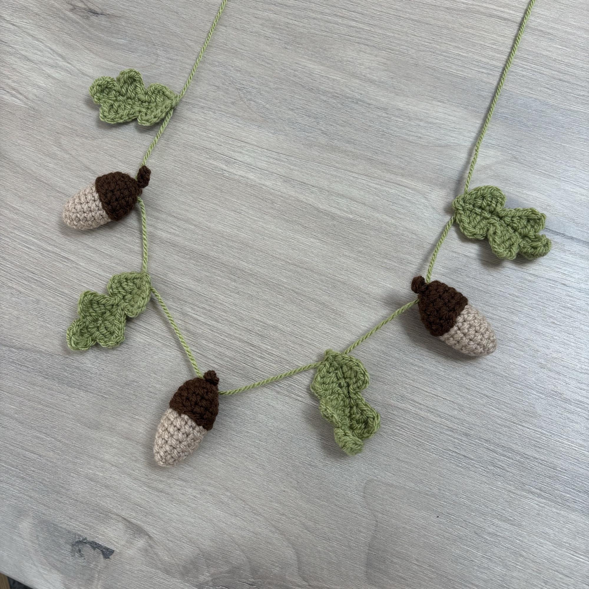 Crochet Acorn and Leaf Bunting
