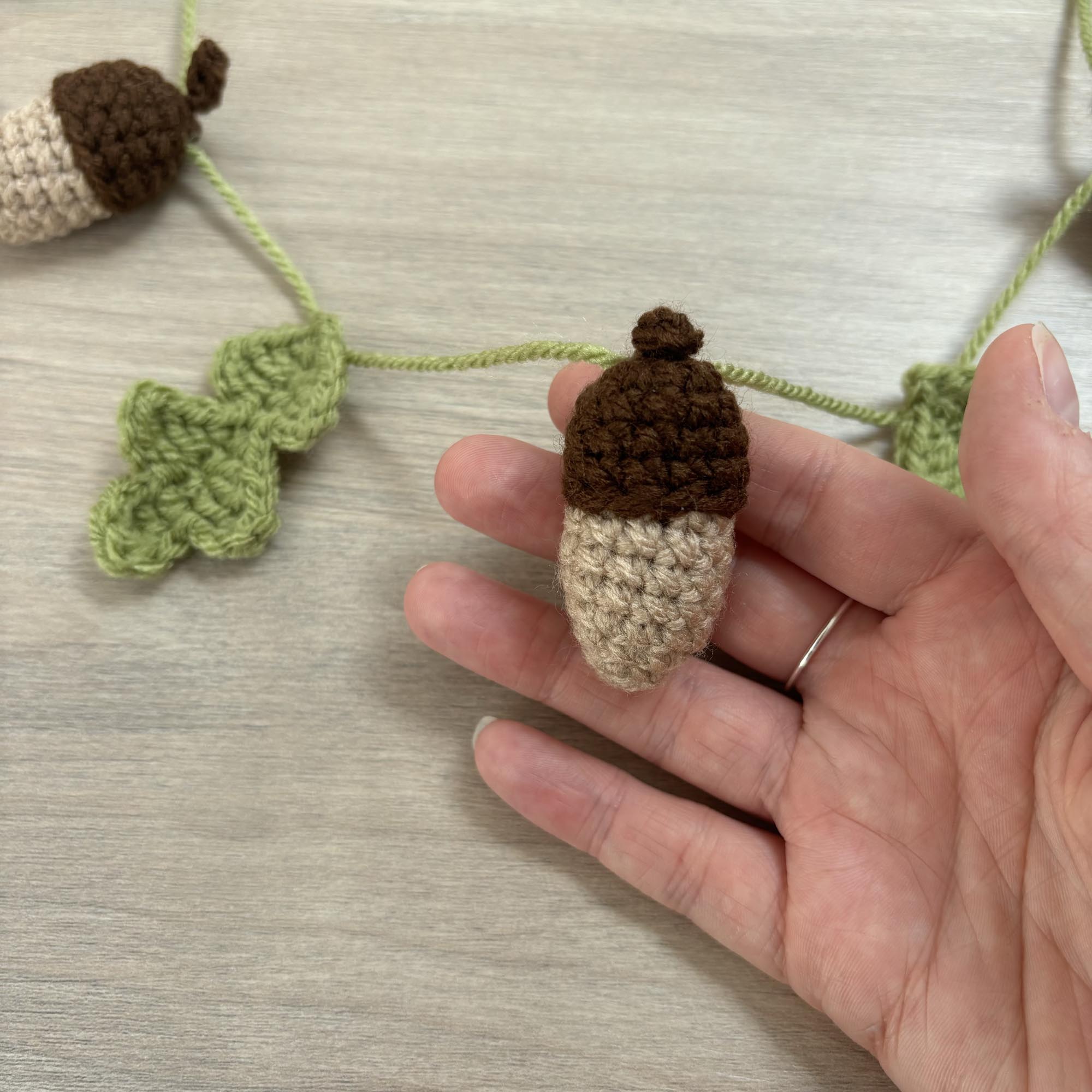 Crochet Acorn and Leaf Bunting