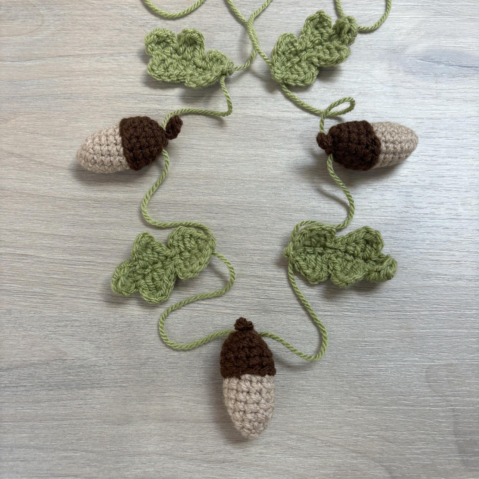 Crochet Acorn and Leaf Bunting