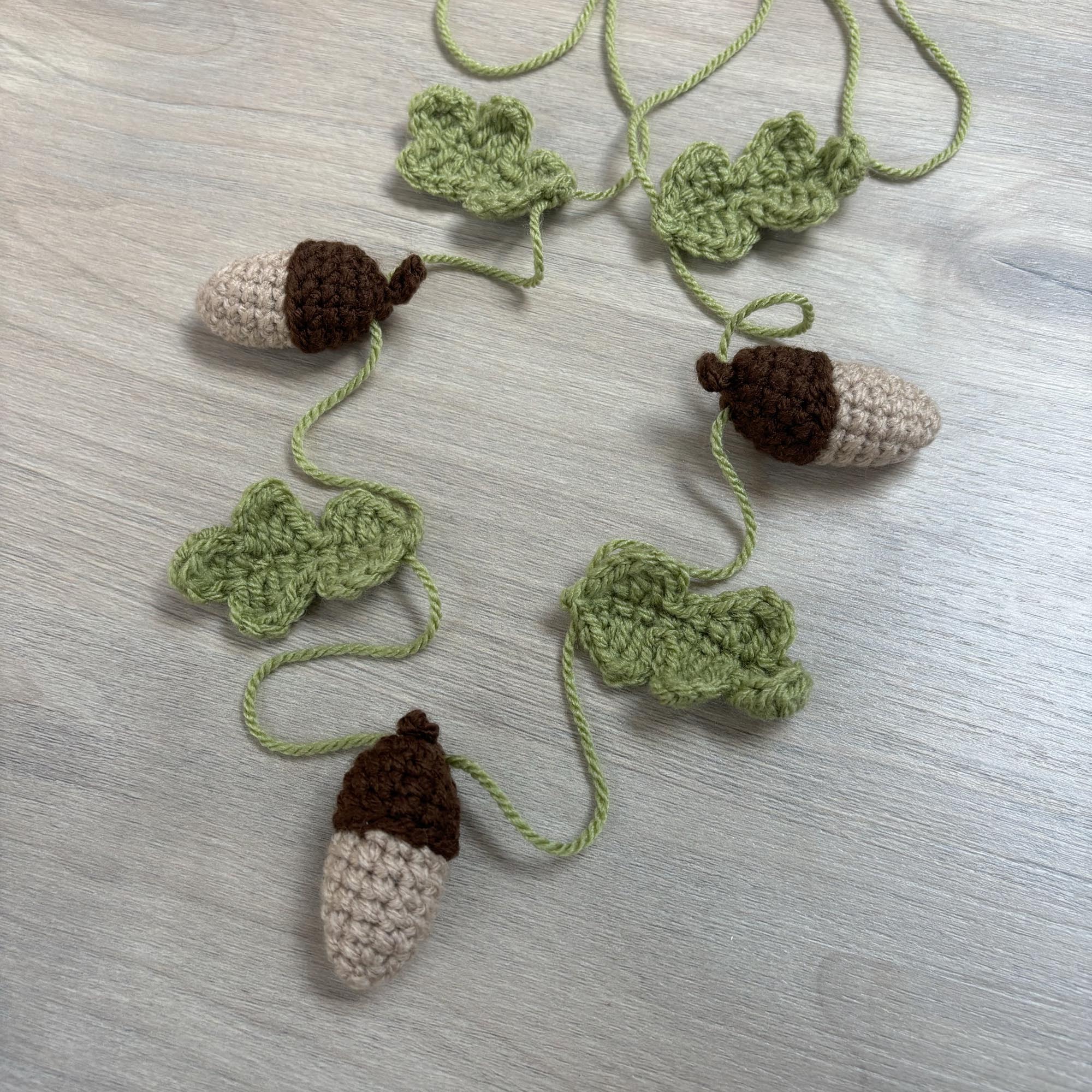 Crochet Acorn and Leaf Bunting