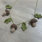 Crochet Mushroom and Leaf Bunting