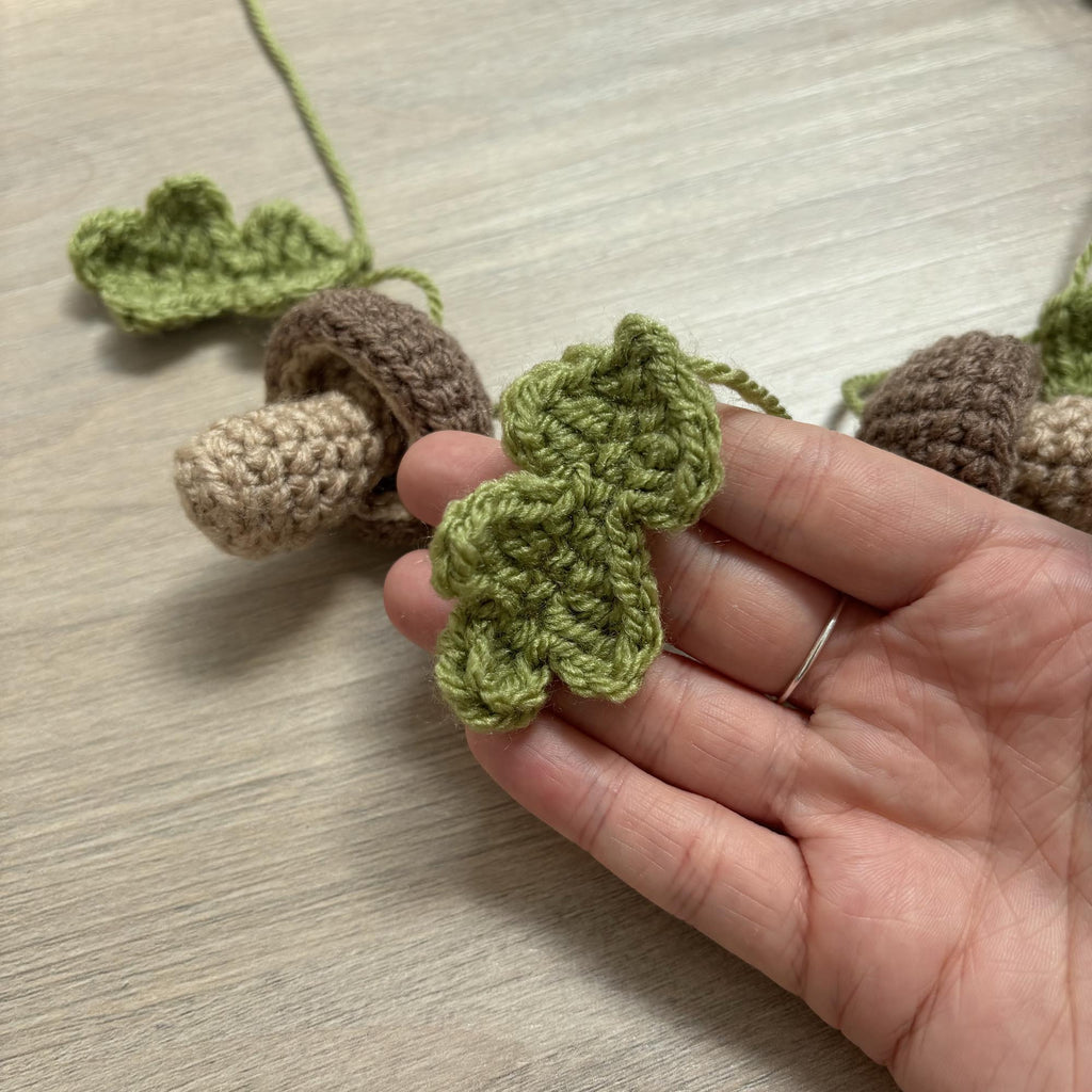 Crochet Mushroom and Leaf Bunting