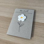 Personalised Teacher Card - 'Thank You for Helping me Grow' - Crochet White Daisy Flower