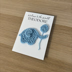 Personalised Crochet Elephant New Baby Card for Baby Boy - 'Welcome to the World'