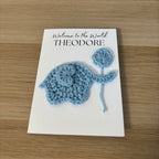 Personalised Crochet Elephant New Baby Card for Baby Boy - 'Welcome to the World'
