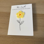 Personalised Teacher Card - 'Thank You for Helping me Grow' - Crochet Yellow Daisy Flower