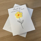 Card for School Teacher - 'Thank You for Helping me Grow' - Crochet Yellow Daisy Flower