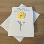 Card for School Teacher - 'Thank You for Helping me Grow' - Crochet Yellow Daisy Flower
