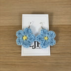 Forget-Me-Not Crochet Flower Surgical Steel Hook Earrings