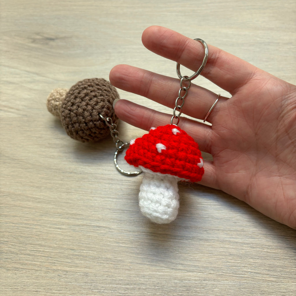 Crochet Toadstool/Mushroom Keyring